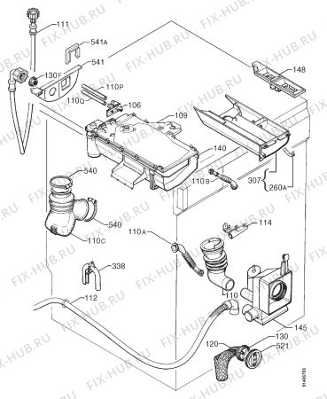 Взрыв-схема стиральной машины Zanker FE1200 - Схема узла Hydraulic System 272